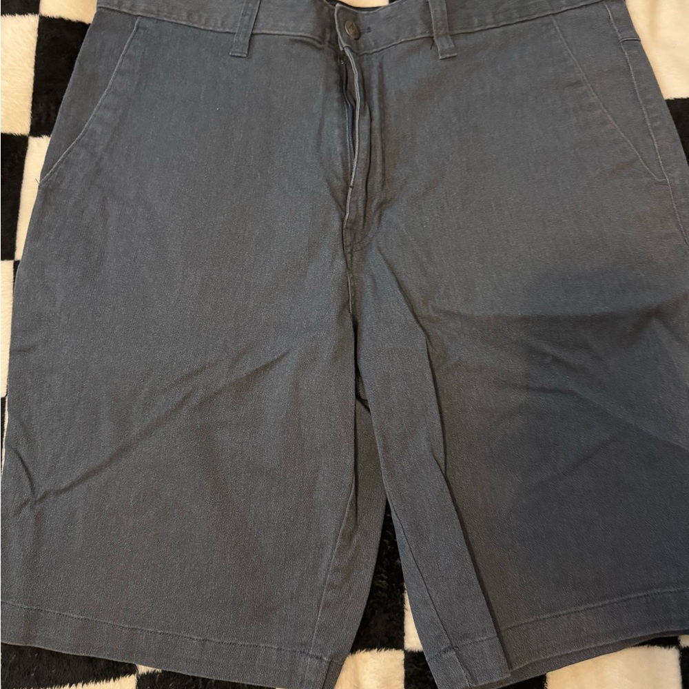 Volcom Blue Flat Front Shorts Classic Style